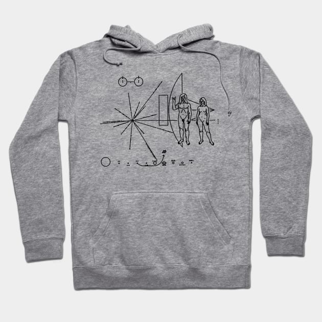 Rock the Universe - modified pioneer plaque Hoodie by wanungara